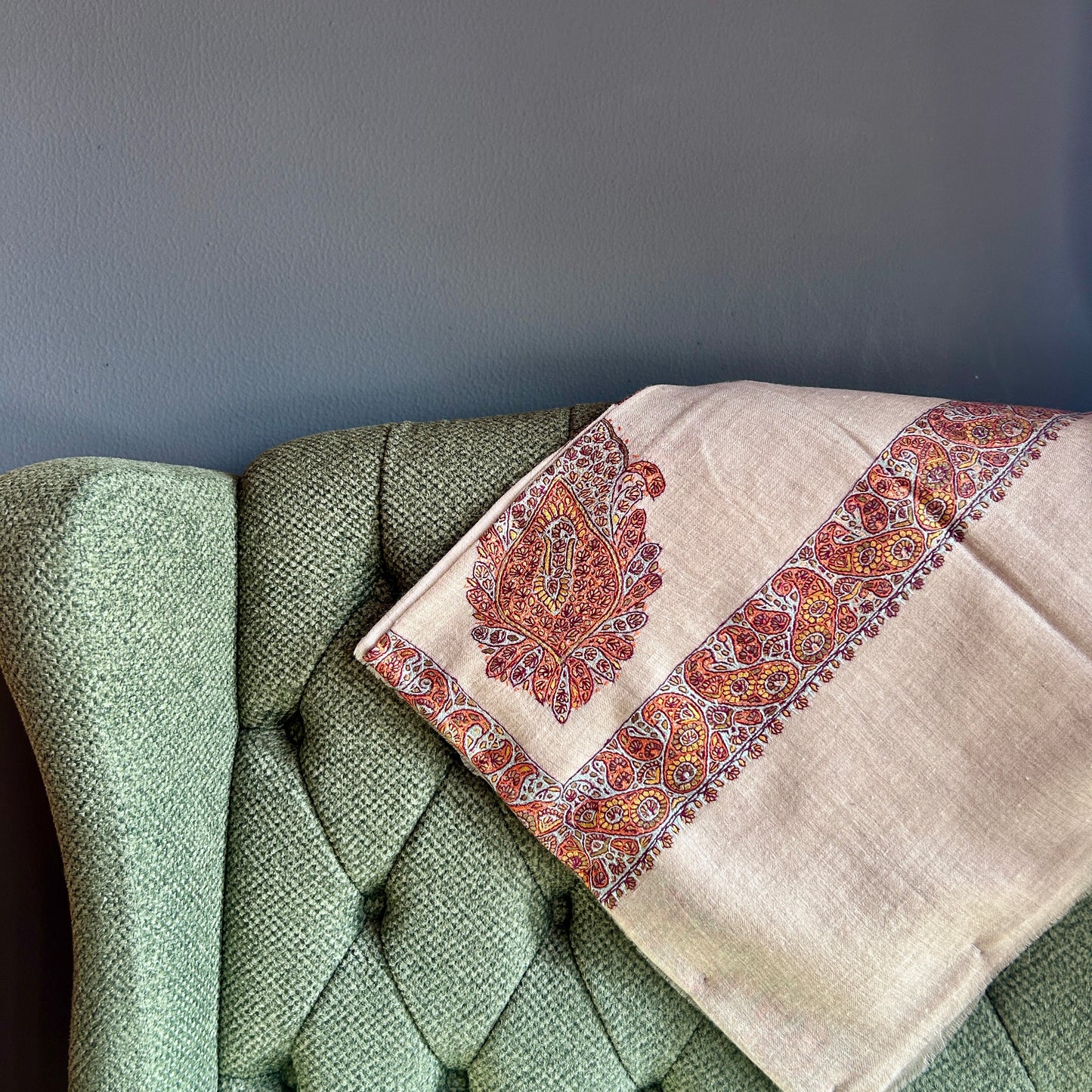 Tangerine & Chalk Blue Pashmina Turma