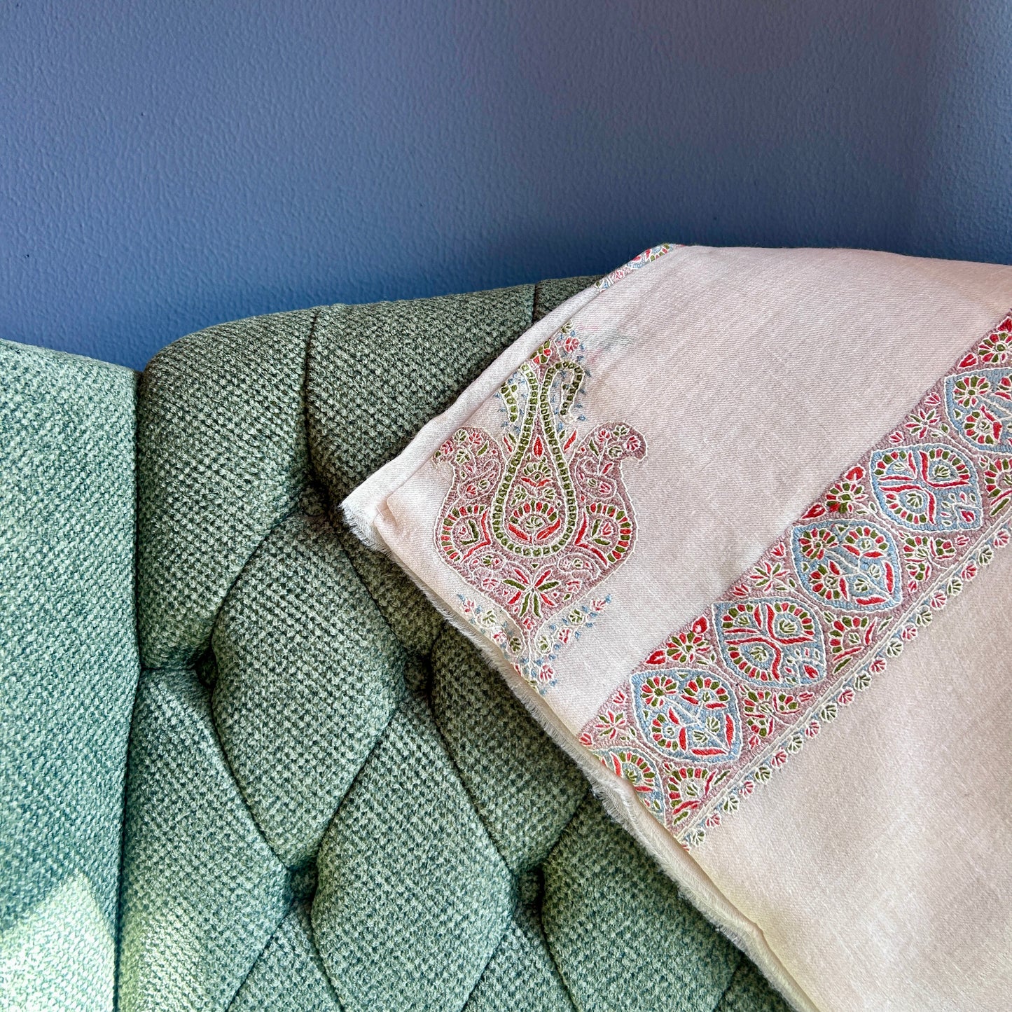 Blue & Green Floral Pashmina Turma