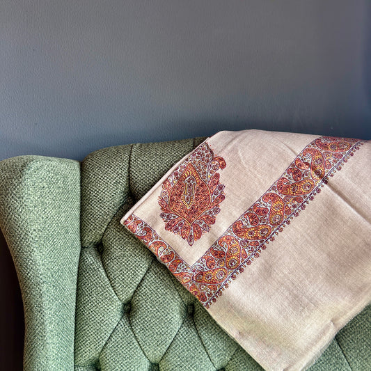 Tangerine & Chalk Blue Pashmina Turma