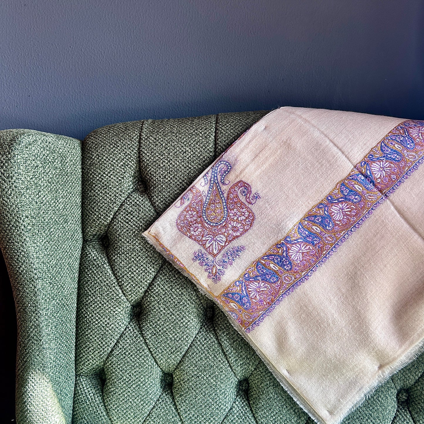 Royal Blue Crimson Pashmina Turma