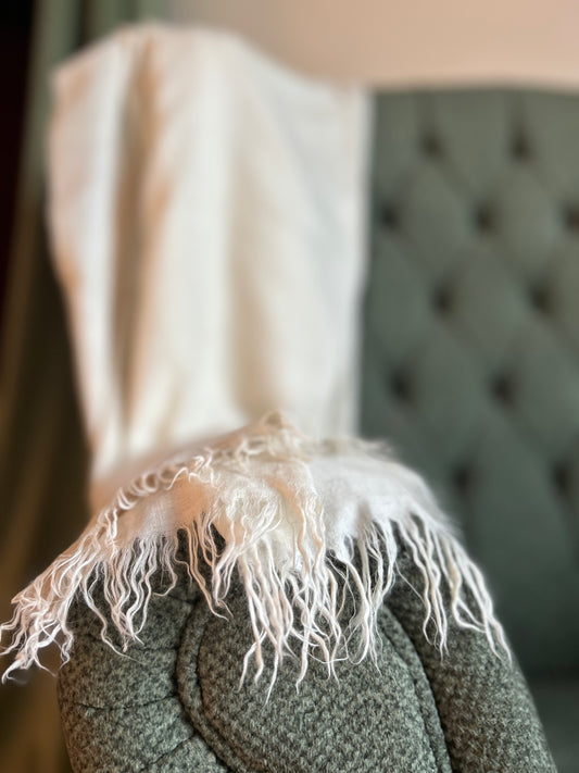 White handwoven Classic Pashmina